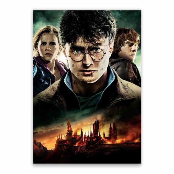 Harry, Ron, Hermoine And Hogwarts Poster - A1