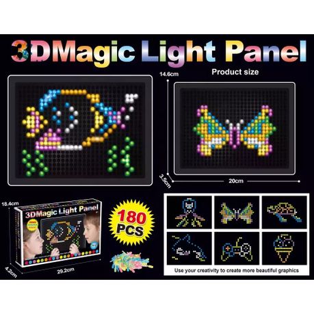 180pcs Kids Diy 3D Magic Light Panneau LED Construction Toys Childre