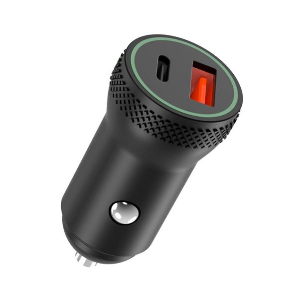 XO Dual Output 18W Car Charger USB QC 3.0 + Type-C PD - Metal Alloy - CC33