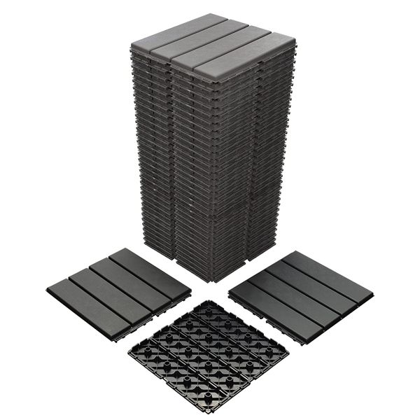 36Pcs Plastic Interlocking Deck Tiles,Waterproof Outdoor Flooring All Use