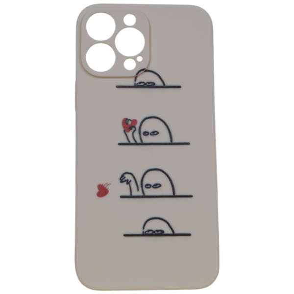 Throw Away Hearts Design Phone Case For iPhone 13 Pro Max - Cream