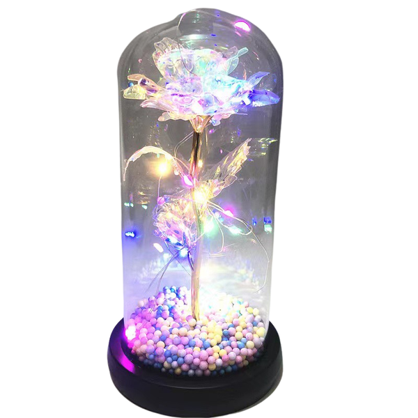 Enchanting &amp; Romantic Forever Rose in a Glass dome Night Light