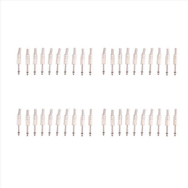 6 35Mm Mono Amplifier Plug 1/4 Inch Male Mono Jack Audio Cable 10Pcs