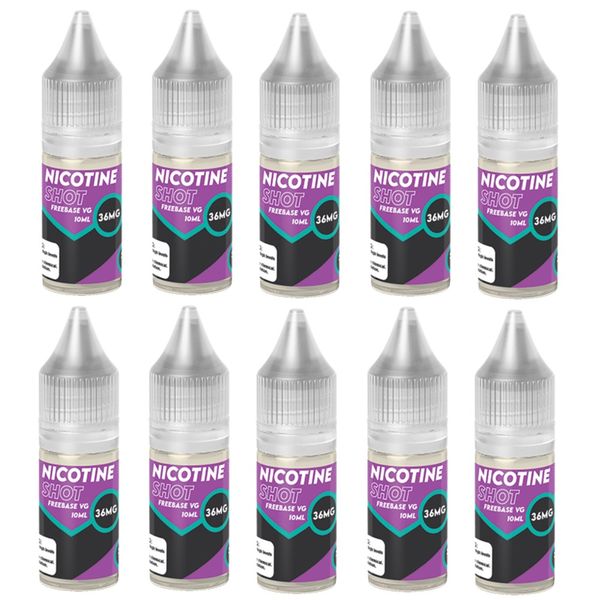 Nic Shot - VG Base 10ml - 36mg (Makes 3mg Longfill) - 10 pack