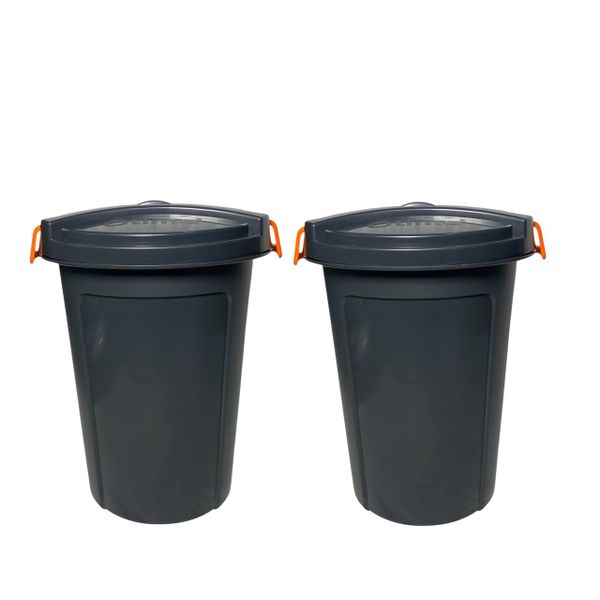 Otima 75L Heavy Duty Plastic Bin Set - 2 Piece with Lids and Carry Handles