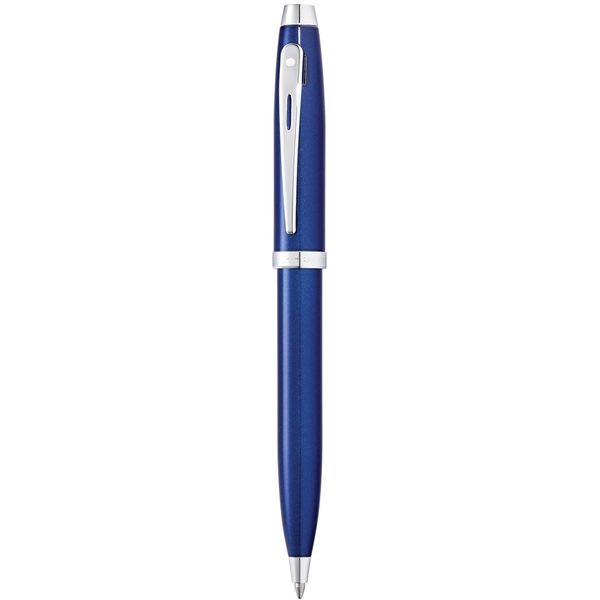 Sheaffer 100 Glossy Blue Ballpoint Pen with Chrome Trim