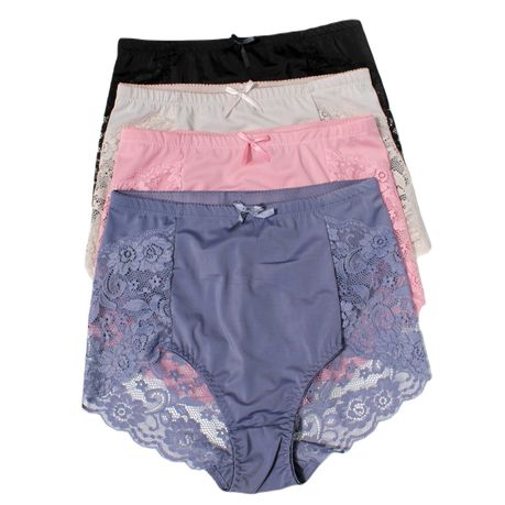 High Waist Plus Size Underwear Panties Pack of 4