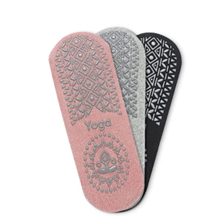 3 Pairs Non-Slip Gripper Soles Yoga Socks for Women