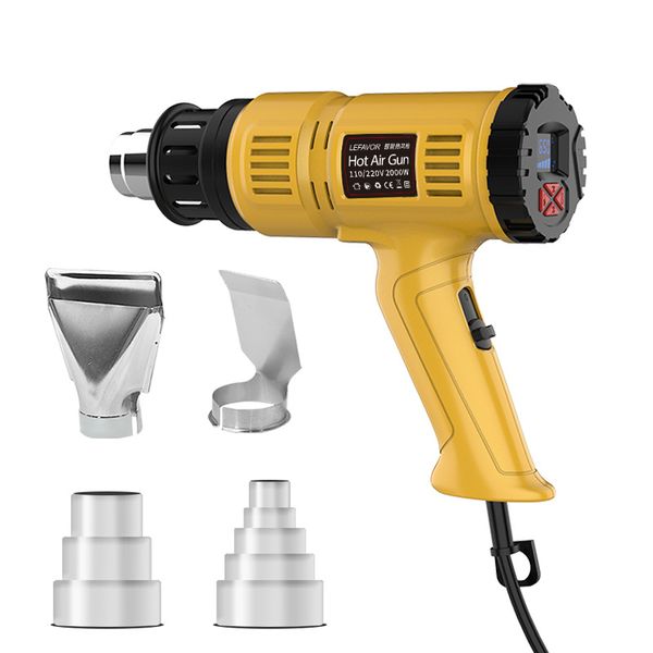 1800W LCD Heat Gun Kit, 122-1200 F Variable Temp, 4 Nozzles &amp; Memory