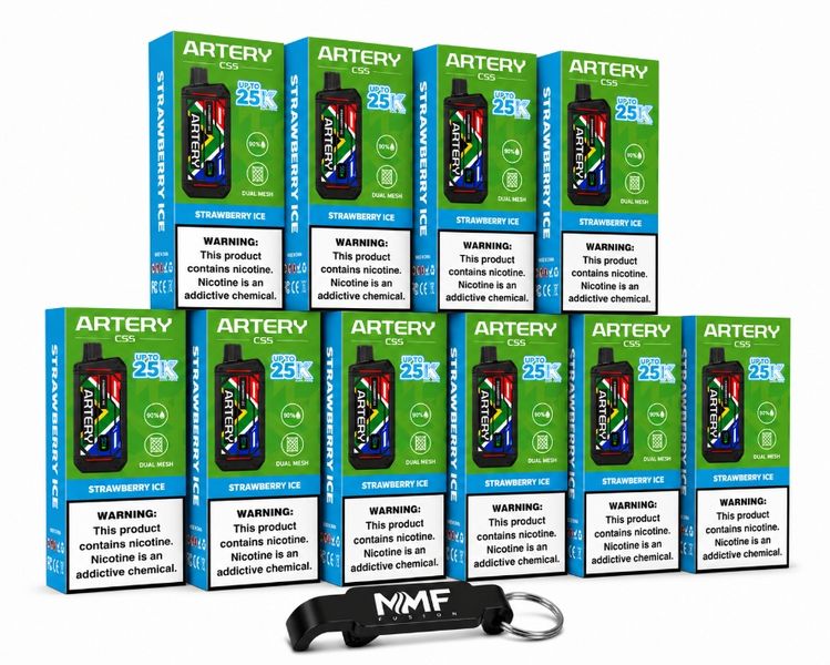 Artery MMF Edition 25000 Puffs Dispo Vapes - Strawberry Ice (Pack of 5)