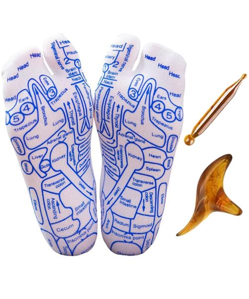 Acupressure Reflexology Socks Set with Massage Tool