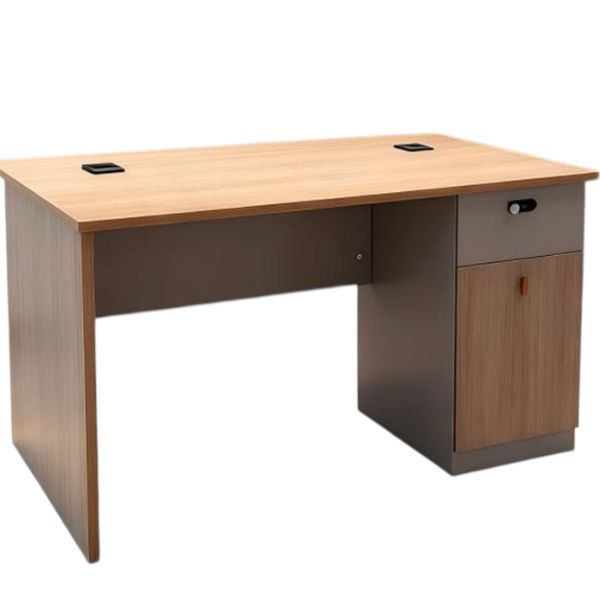 Office desk with lock and workbench with drawers,