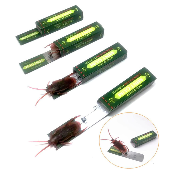 Cooplay 4 Piece Roaches Prank Chewing Gum Spoof Cockroach Head Toys