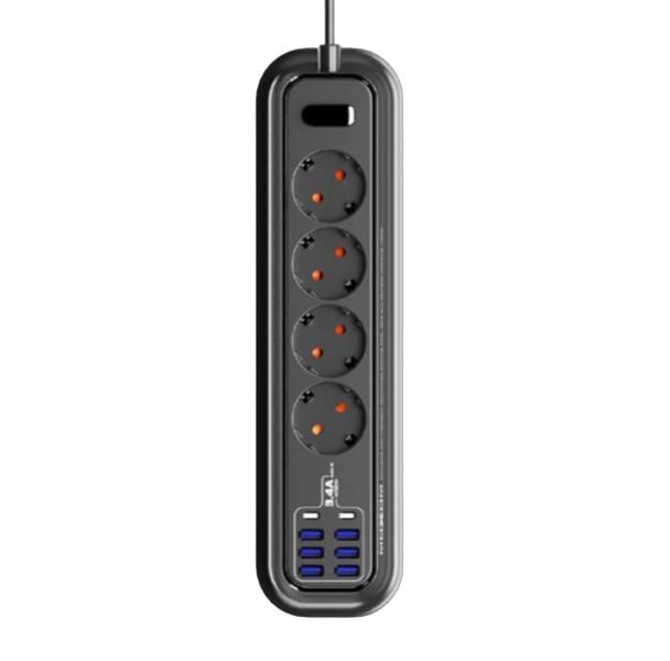 Universal 12 Socket Outlet 2 Meter Extension Moxom Plug