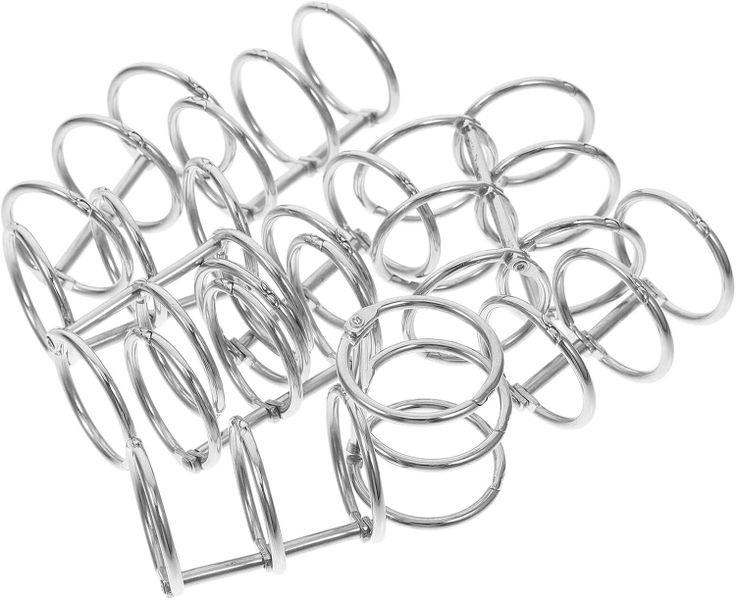 20pcs Metal Loose Leaf Binder Rings 3-Hole Split Snap Hinged 20mm Inner