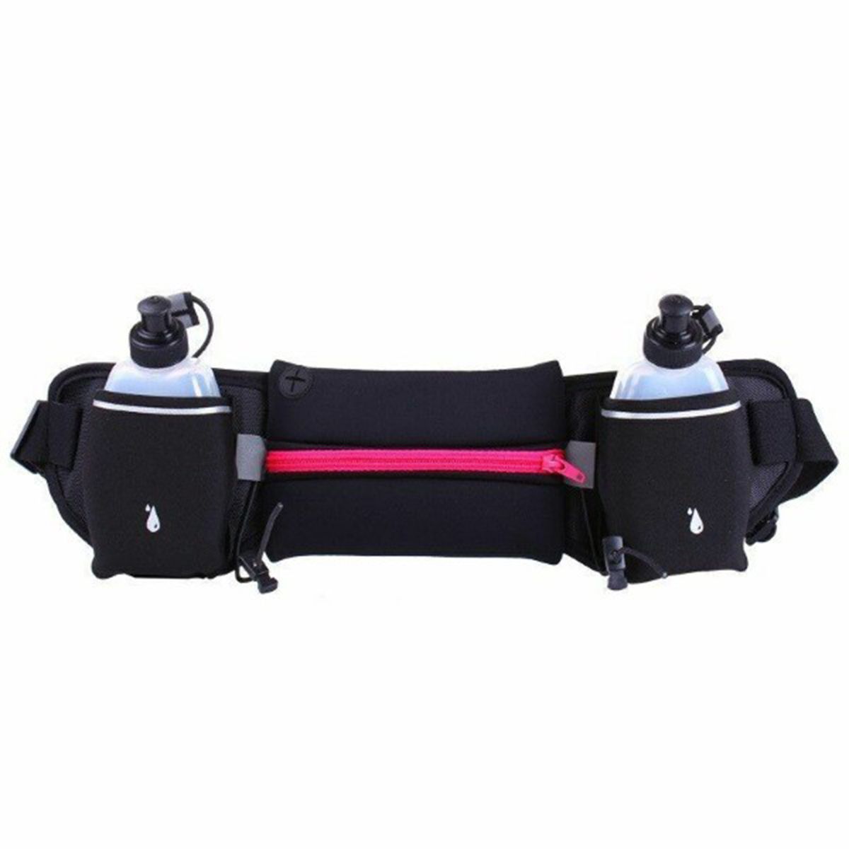 Adjustable Hydration Running Water Bottle Belt with Waist Pack For