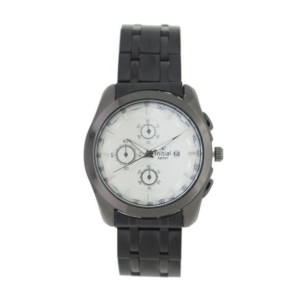 Initial Gents Metal Strap Watch With Date WK364 BLK