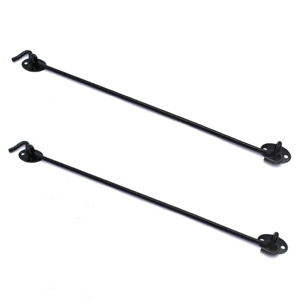 Home Security DIY Stainless Steel Hook &amp; Eye Latch Black Set Of 2