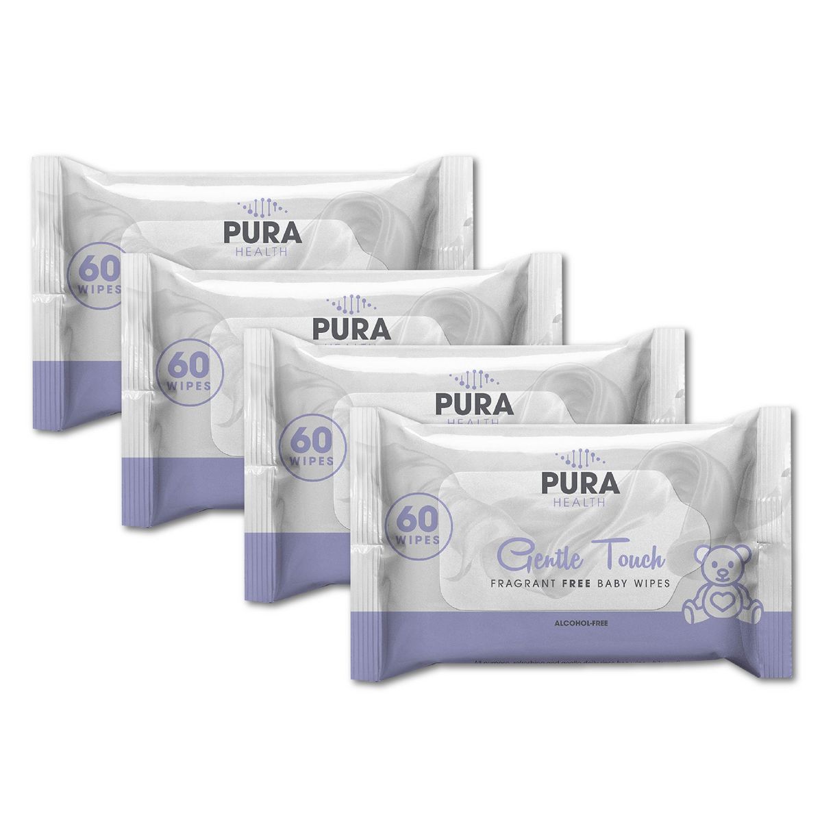 Pura Health Unscented Baby Wipes 60's x 4 pack Buy Online in South