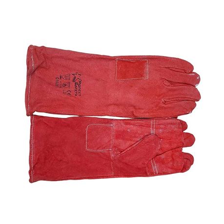 Elbow length leather work sales gloves