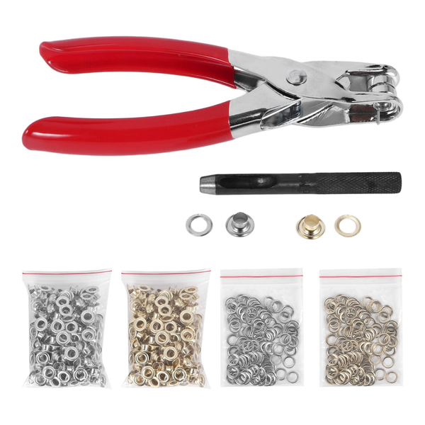 1/4 Inch 6mm Grommet Eyelet Pliers Kit with Metal Eyelets Washers