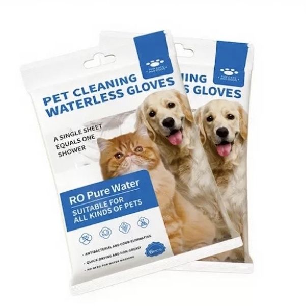 Pet Cleaning Shower Free Waterless Gloves Mitts Quick-Dry [2 packs]