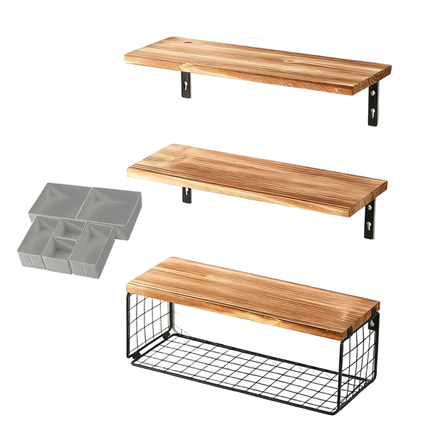 Hanging Floating Shelves With Storage Basket Wall Shelves For Routers,Bath