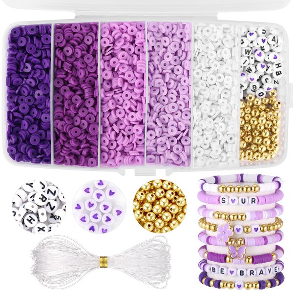Purple Beads for Jewelry Making, 5000Pcs Beads for Friendship Bracelets