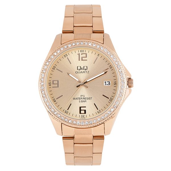 Q&amp;Q-Womens Quartz Watch, Analog Display and Stainless Steel Strap-CA06J802Y