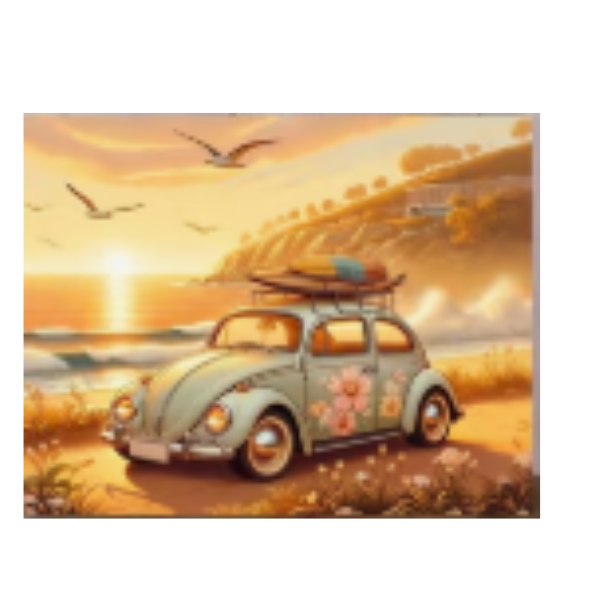 DIY Paint by Number Kit - Beetle Beach Vibes (40x50cm)