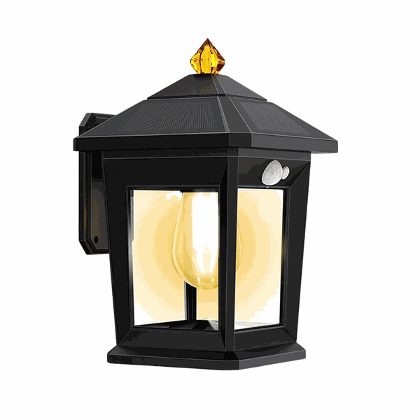 Stellar Lighting Solar Rechargeable LED Wall Lantern Light - Waterproof