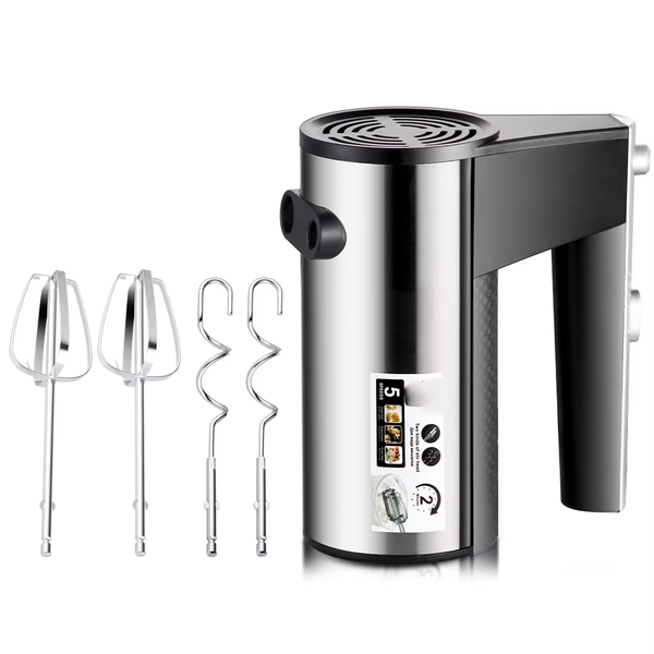 5-Speed Professional Electric Hand Mixer - Stainless Steel &amp; Black