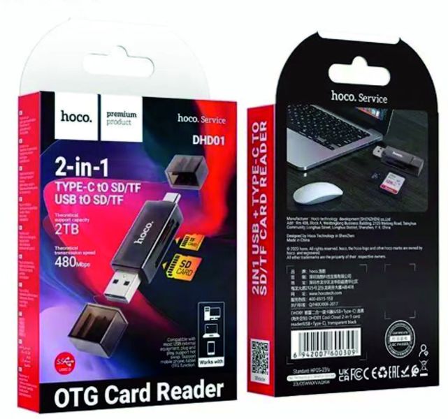 Card Reader 2 in 1 (Type-C + USB) - HOCO DHD01