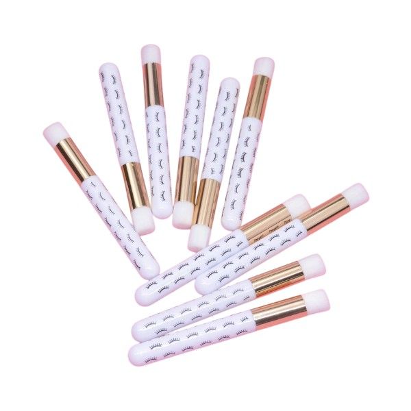 10 Pieces Makeup Brush Set - White &amp; Black