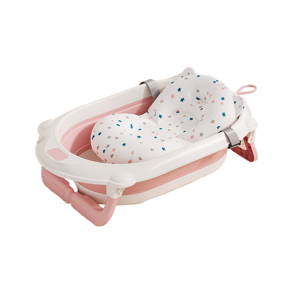 Folding Baby Bath Newborn Baby Bath Tub With Bath Mat - Pink