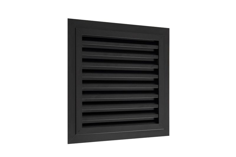 Solid aluminium 300x300mm black ventilation grille for door or wall mount