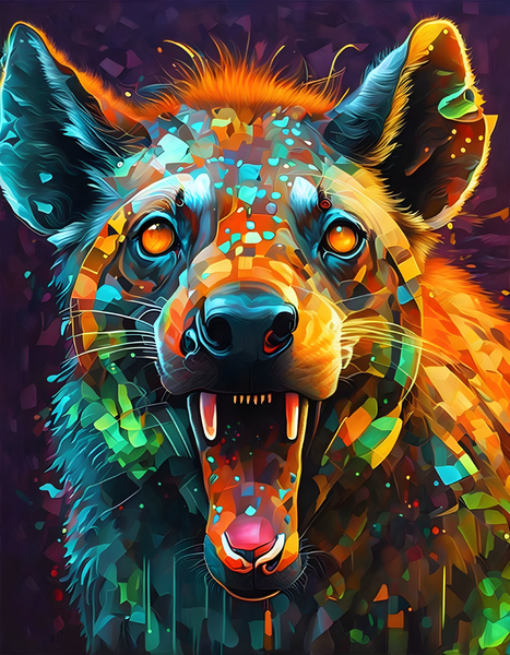 Canvas Wall Art Decor - Spotted Hyena Abstract Artwork