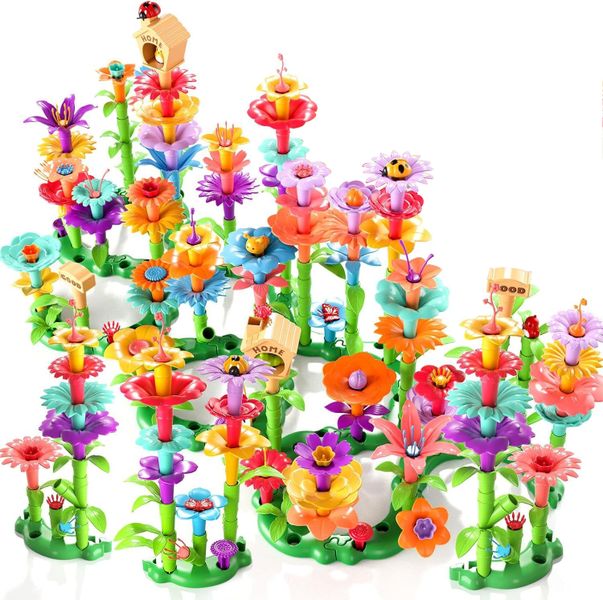 Flower Garden Building Toys 298PCS for Girls Ages 3-5 with Storage Box