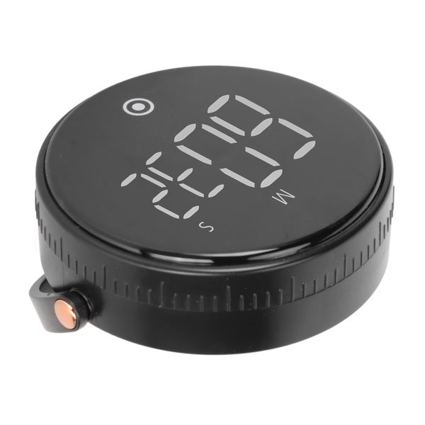 Digital Timer with 3 LED Display for Kitchen Magnetic Rotating Black