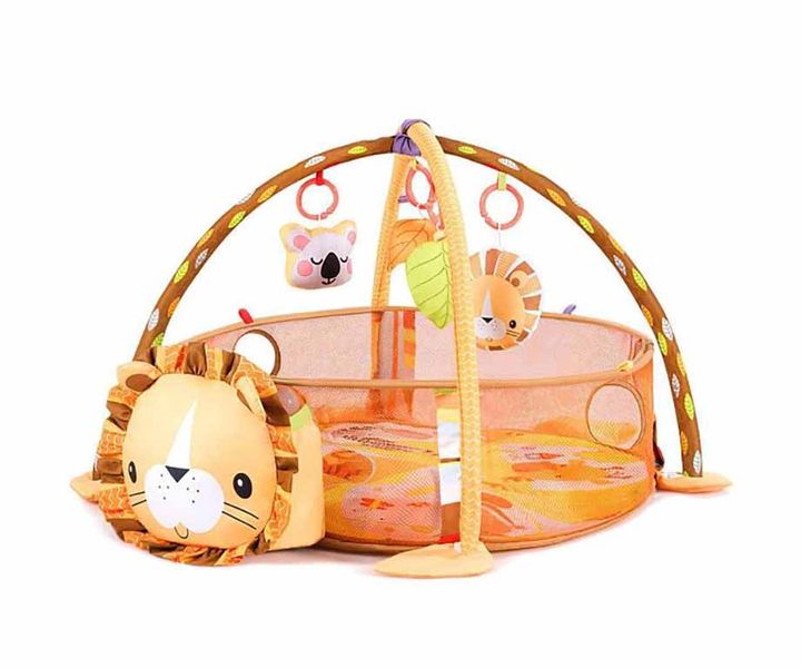 Atttw-3 in 1 Cartoon Baby Infant Activity Gym Play Mat-Lion