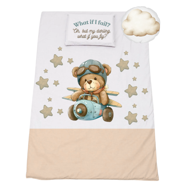 Cot Bedding Set - Duvet, Pillow &amp; Scatter - 1040x720mm - What if I failed?