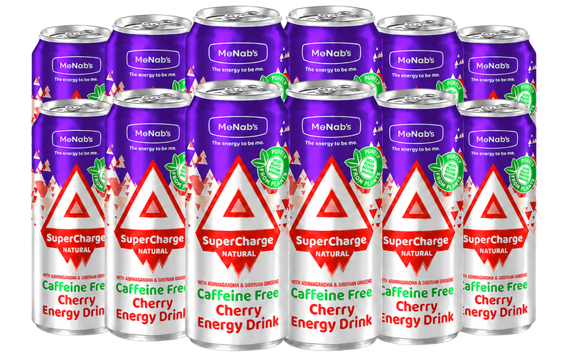 12 Pack | Energy Drink | Caffeine Free | Vegan | Cherry | 500ml | McNab's