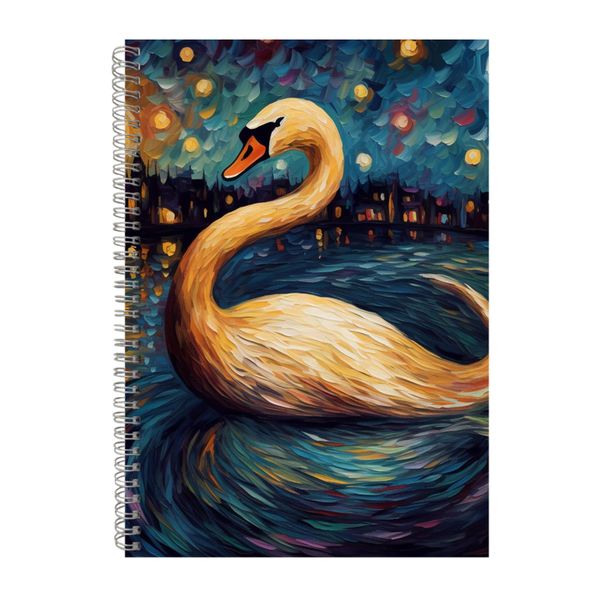 SWAN Starry Night Notebook Art Gift Idea A4 NotePad 118