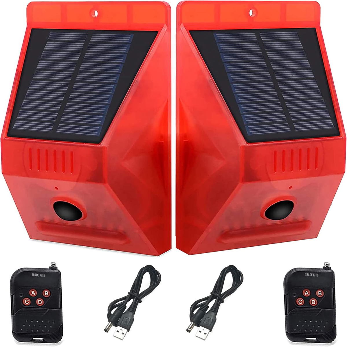 Trade Kite Solar Motion Sensor Alarm with Remote Controller - Pack of 2