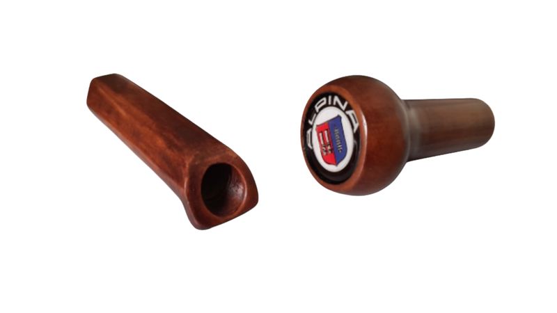 Alpina wooden gear shift and wooden hand brake handle set