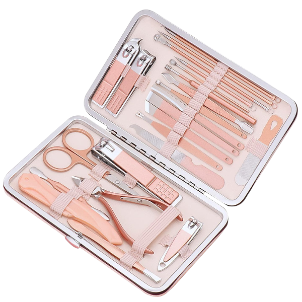 23pc Professional Nail Clipper Set With Earwax Removal Tools - Orange