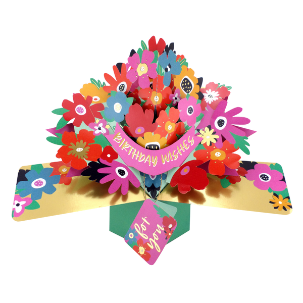 Birthday Bright Flowers 3D Pop-Up Greeting Card