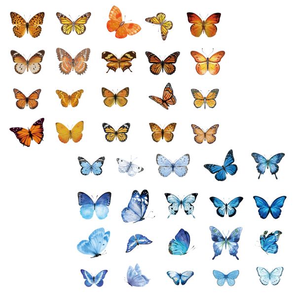 Craft Stationery Vintage Butterfly Scrapbooking Stickers 40 Piece Set of 2