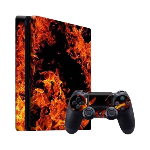 1set Game Console Sticker With Printed Pattern For Ps4 Slim (3pcs/set)