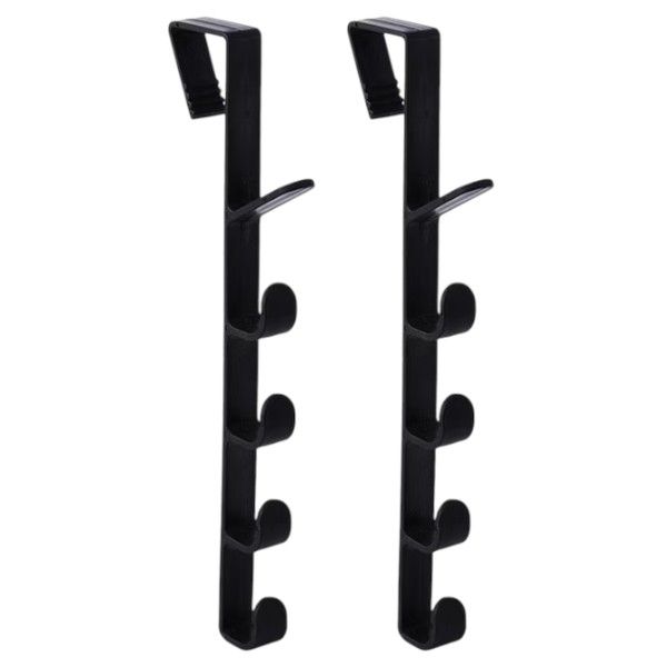 2 Piece - Hanging Rack Hooks For Door - Black